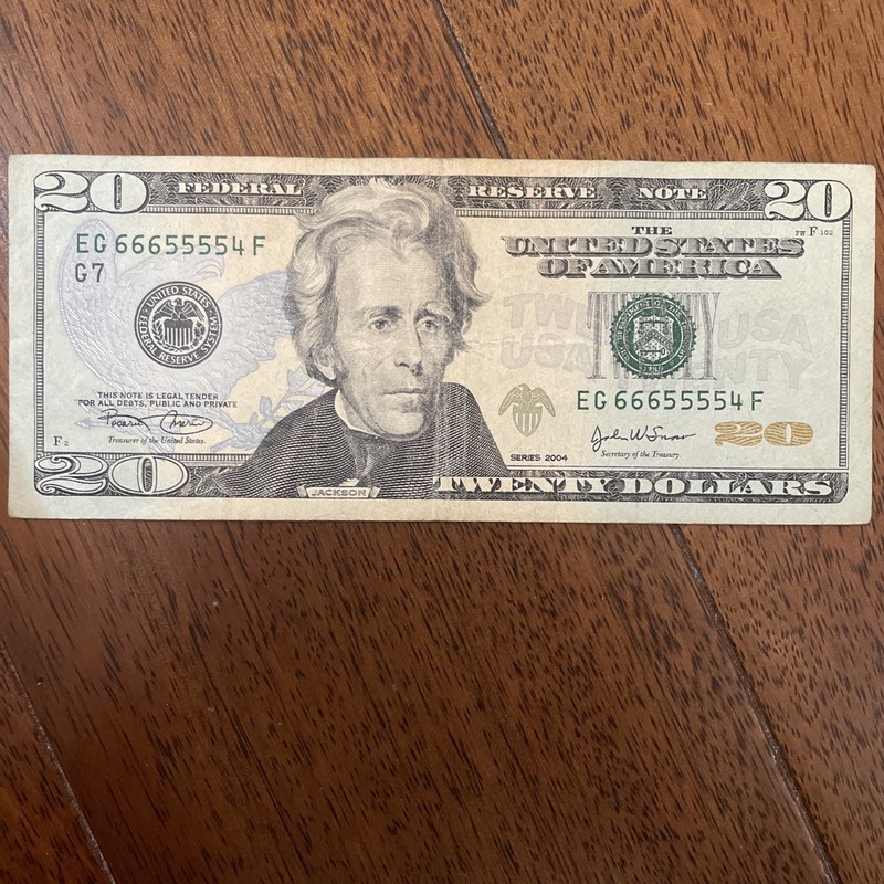 Fancy Serials Numbers “LADDERS” 4,5,6 Oldest $20 2004 EG(66655554)F 🔥 💎 🔥