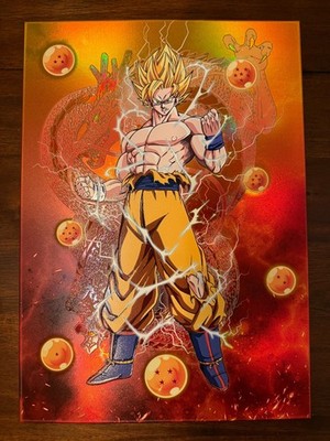 Displate Goku Super Saiyan Dragonball Z Limited Edition Metal Print Glow in Dark