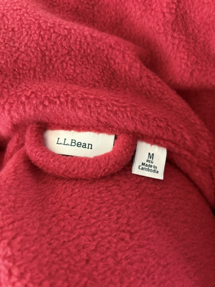 Roupão LL.Bean inverno lã com cinto - Médio - Pelúcia vermelha aconchegante cabincore loungewear - Imagem 4 de 4