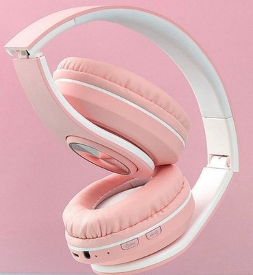 B39 Bluetooth Headset Wireless Hi-Fi Stereo Over-Ear Headphones Pink NIB #gift