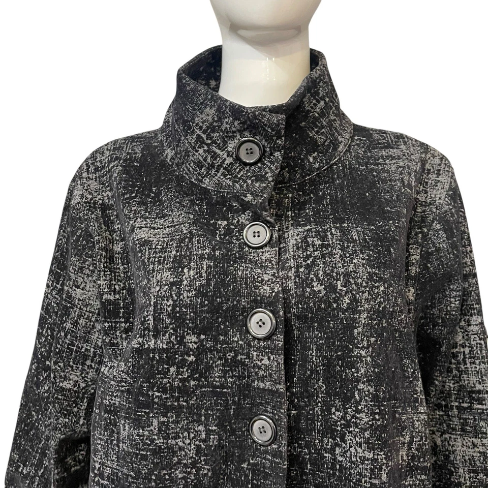 Chaqueta Bryn Walker Negra Terciopelo Tela Italiana Sabira Relajada Cuello Simulado XL Foto 4 de 4