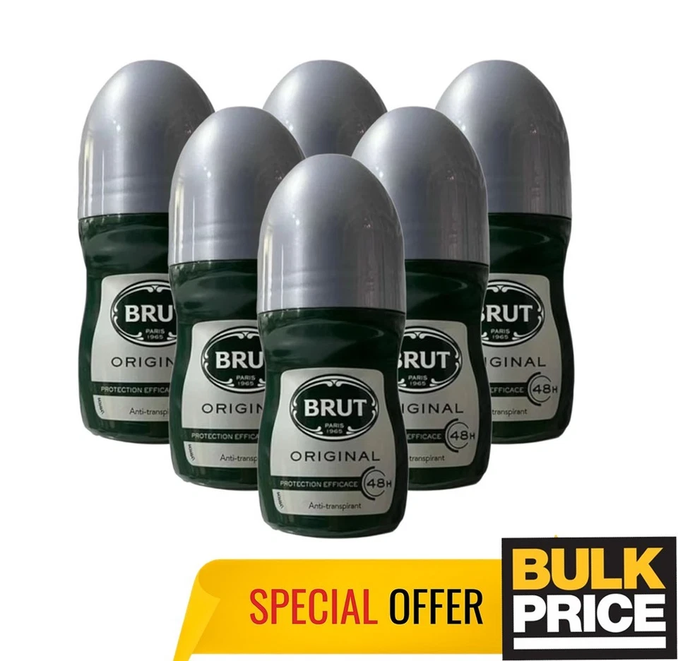 Brut Original Desodorante Roll-on 48H Protección contra Sudor y Olores Paquete de 6 Duraderos Foto 3 de 4