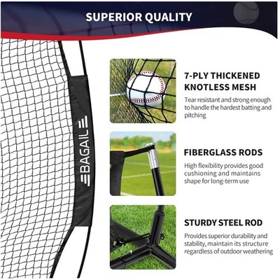 All-in-One Baseball & Softball Net Set for Skill Improvement