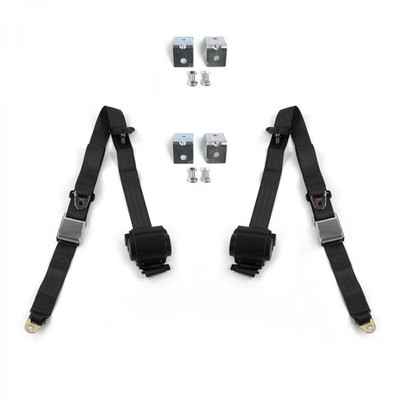 AMC Rebel 1967 - 1970 Airplane 3pt BK Seat Kit w/Brackets-2 Belts