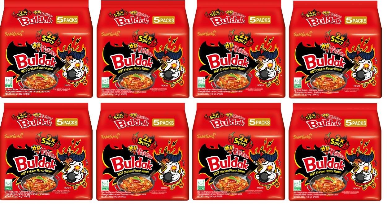 Samyang 2x Spicy Hot Chicken Flavour Ramen Noodles 8 x 5 Packs x 140g