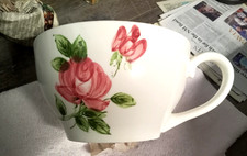 Giant Teacup Quirky Cheeky Decorative Teacup with rose painted on ceramic glazed