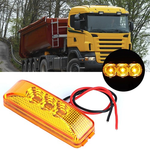 ˜2pcs 3 LED Car Light Side Signal Lamp Highlight For Truck Yellow - Picture 2 of 7