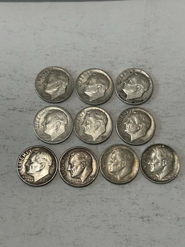 90% Silver Roosevelt Dimes - Mixed Years and Mints - Lot of 10