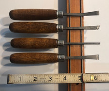 set of 4 Woodcraft-branded wood-handled 6" mini carving chisels