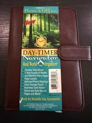 1998 Day-timer Navigator Organizer Planner Brown Snap Close New