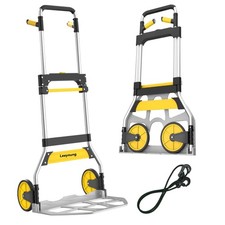 Aluminum Folding Hand Truck 309lb Capacity - Collapsible Dolly 309LB, Yellow