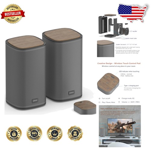 Compact Bluetooth Speakers with Steel Mesh & Touch Control - Perfect for Gaming