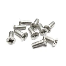 M3 x 8mm, Phillips Flat Head Screws, Steel, Nickel Plated