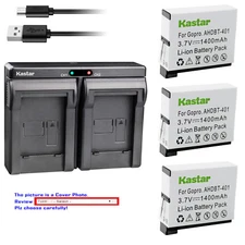 Kastar Battery Dual Charger for GoPro AHDBT-401 & GoPro HD Hero 4 Black & Silver