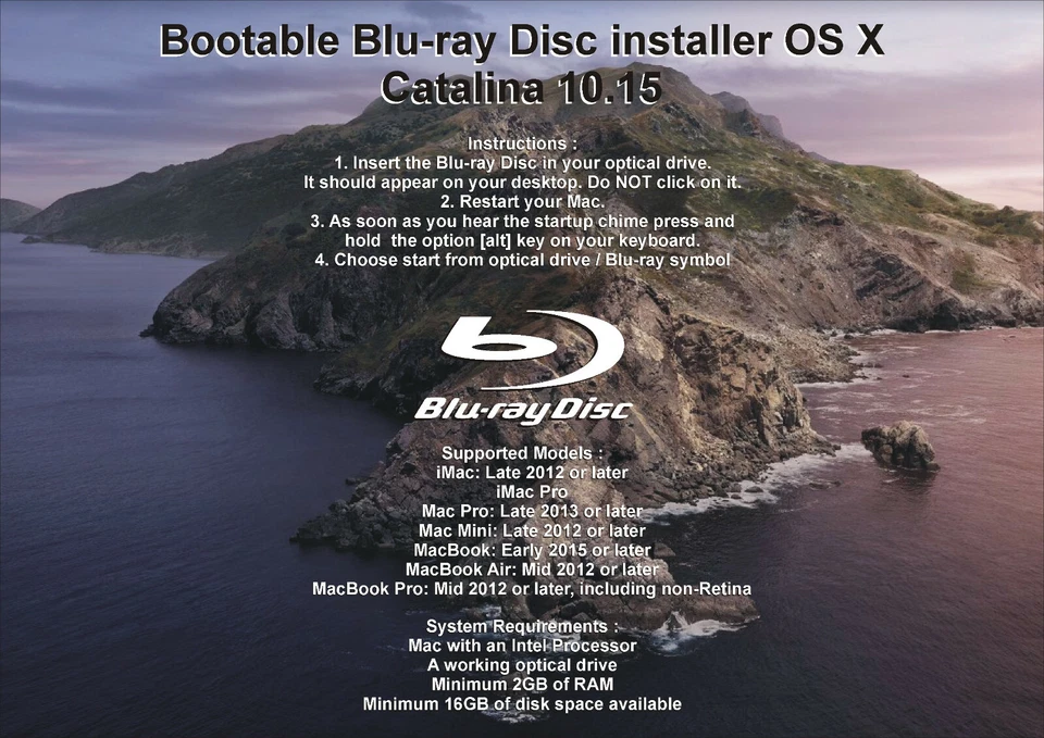 BD Blu-ray Disc, Mac OS X 10.15 Catalina Full OS Install, Recovery and Upgrade # - Photo 2/2