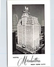 Postcard NYC Hotel Manhattan Birds Eye New York B173