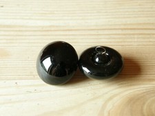 1 Paar Glasaugen 20 mm schwarz an Öse aus Lauscha - Qualitätsaugen Teddybären