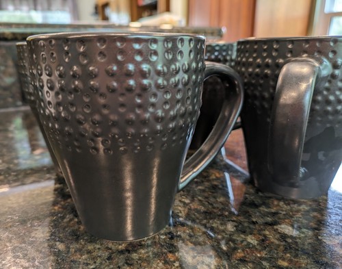 Pfalzgraff Cambria. Everyday Coffee Mugs Cups Black Set Of 4 - Picture 2 of 6