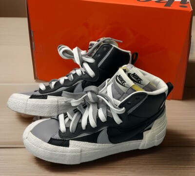 Nike Blazer Mid x Sacai Men Sz 5 / Women Sz 6.5 Sneakers Black Grey BV0072-002