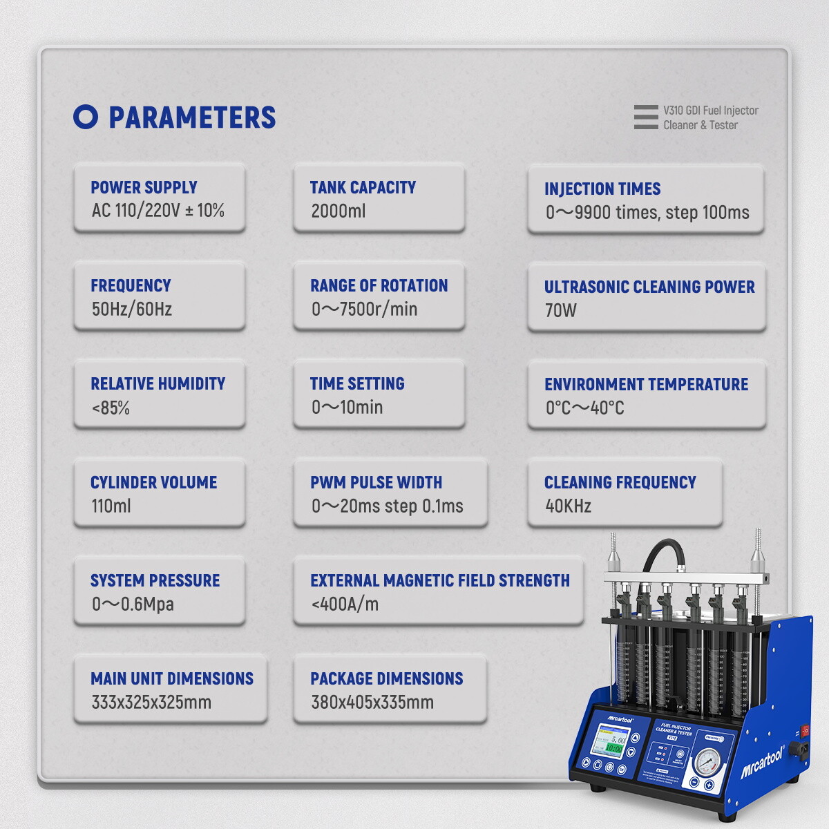 Ultrasonic Fuel Injector Cleaner Tester GDI/EFI/FSI Injector Cleaning Machine