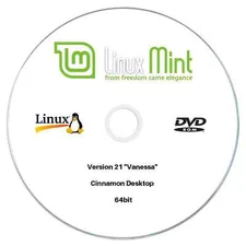 Linux Mint 21 "Vanessa" Cinnamon 64bit Edition Installation DVD
