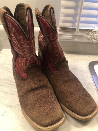 Square Toe Western Leather Boots 