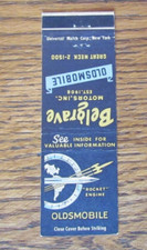 OLDSMOBILE CAR DEALER MATCHBOOK COVER: BELGRAVE GREAT NECK, NY MATCHCOVER -C16