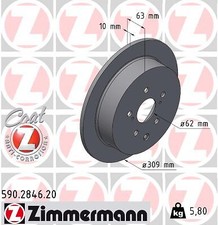 ZIMMERMANN 2x Discos de Freno Traseros Completo Recubierto para Lexus Rx Toyota