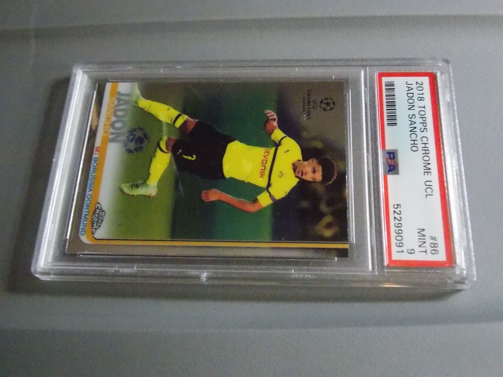 2018 Topps Chrome UCL #86 Jadon Sancho Refractor Rookie Rc PSA 9 Mint