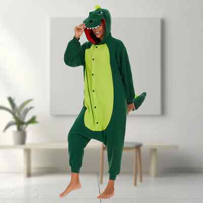 CANASOUR Dinosaur One-Piece Pajamas for Adults Women Halloween Cosplay  Costume