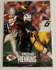 1995 Classic NFL Draft Trezelle Jenkins Signed Auto Autograph Kansas City Chiefs