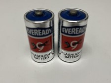 Silver Eveready Vintage Batteries C Battery 935 Black Cat 9 Set of 2 VTG