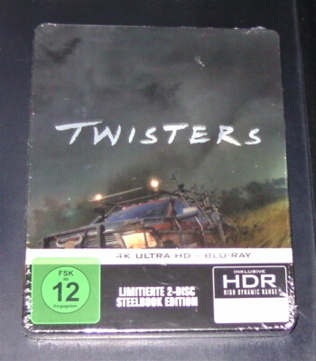 TWISTERS (2024) LIMITIERTE GEPRÄGTE STEELBOOK 4K BLU RAY + BLU RAY NEU & OVP