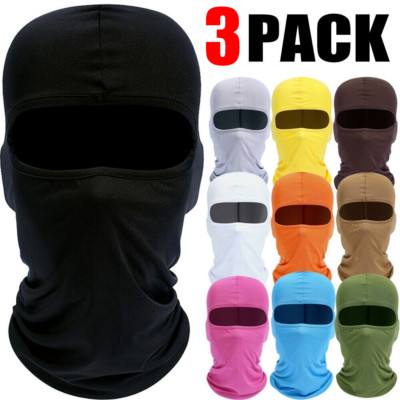 3 Pack Tactical Balaclava Thin Full Face Masks Lightweight Motorcycle Warmer Ski