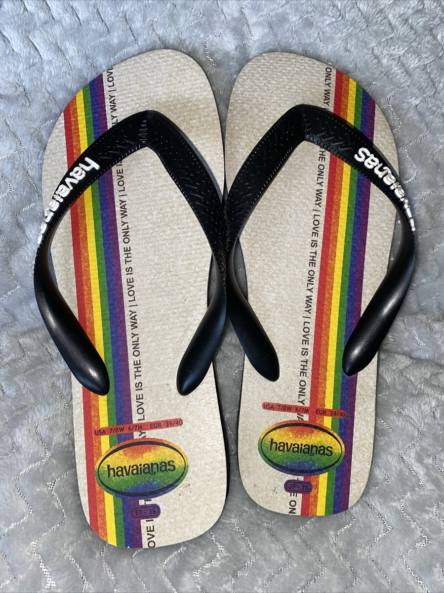 Havaianas Brazil Colored Sandals Flip Flop Unisex Size Men’s 8 Women’s 9.5 Havaianas Brasil Logo Thong Flip Flop Sandal - Coffee/Orange  main image 4