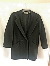 Vtg Forecaster Of Boston Long Black Wool Coat USA Made Women’s Sz 5/6