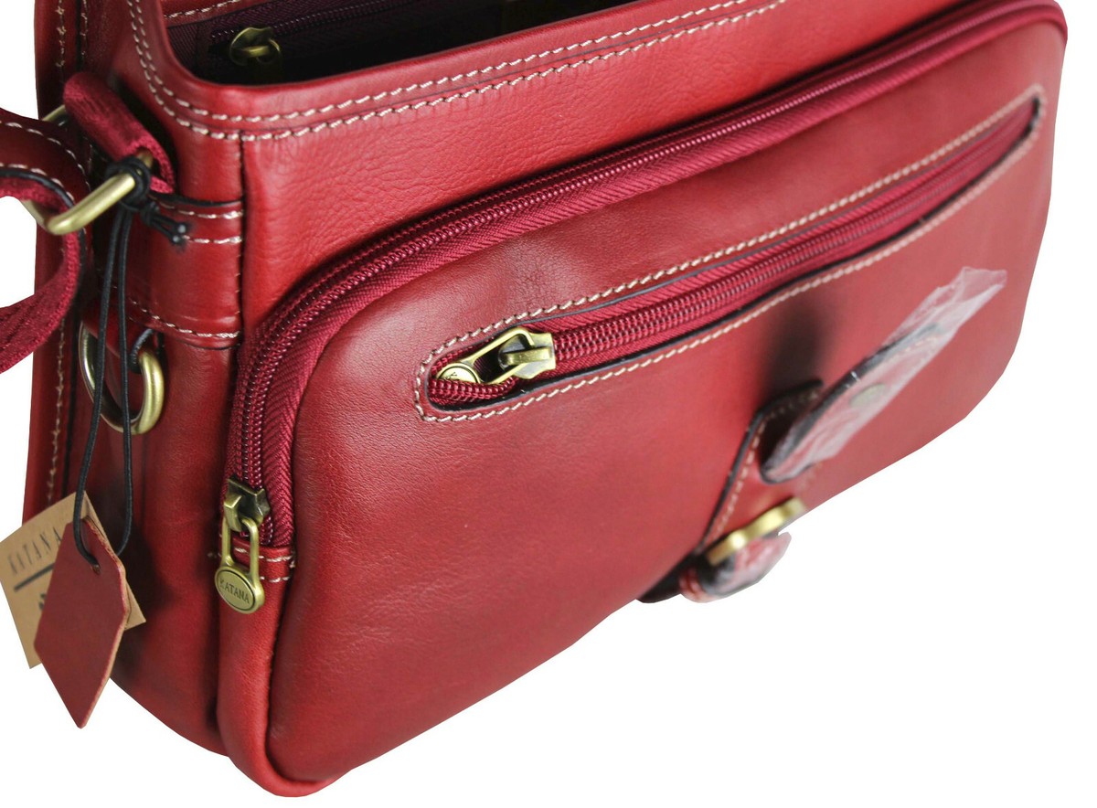 Sac à Main Bandoulière KATANA En Cuir Gras - Réf 32587, Couleurs Variées, Neuf Avec étiquettes