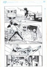 Champions #17 p.12 - Cyclops (Scott Summers), Falcon art by Humberto Ramos