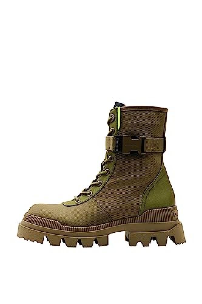 (TG. 39 EU) Desigual Shoes_Track Combat, Mid Calf Boot Donna, Verde, 39 EU - NUO