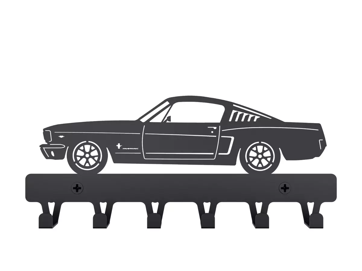 Key hanger Pony Car Gift Mustang Fastback Metal Hooks Wall rack