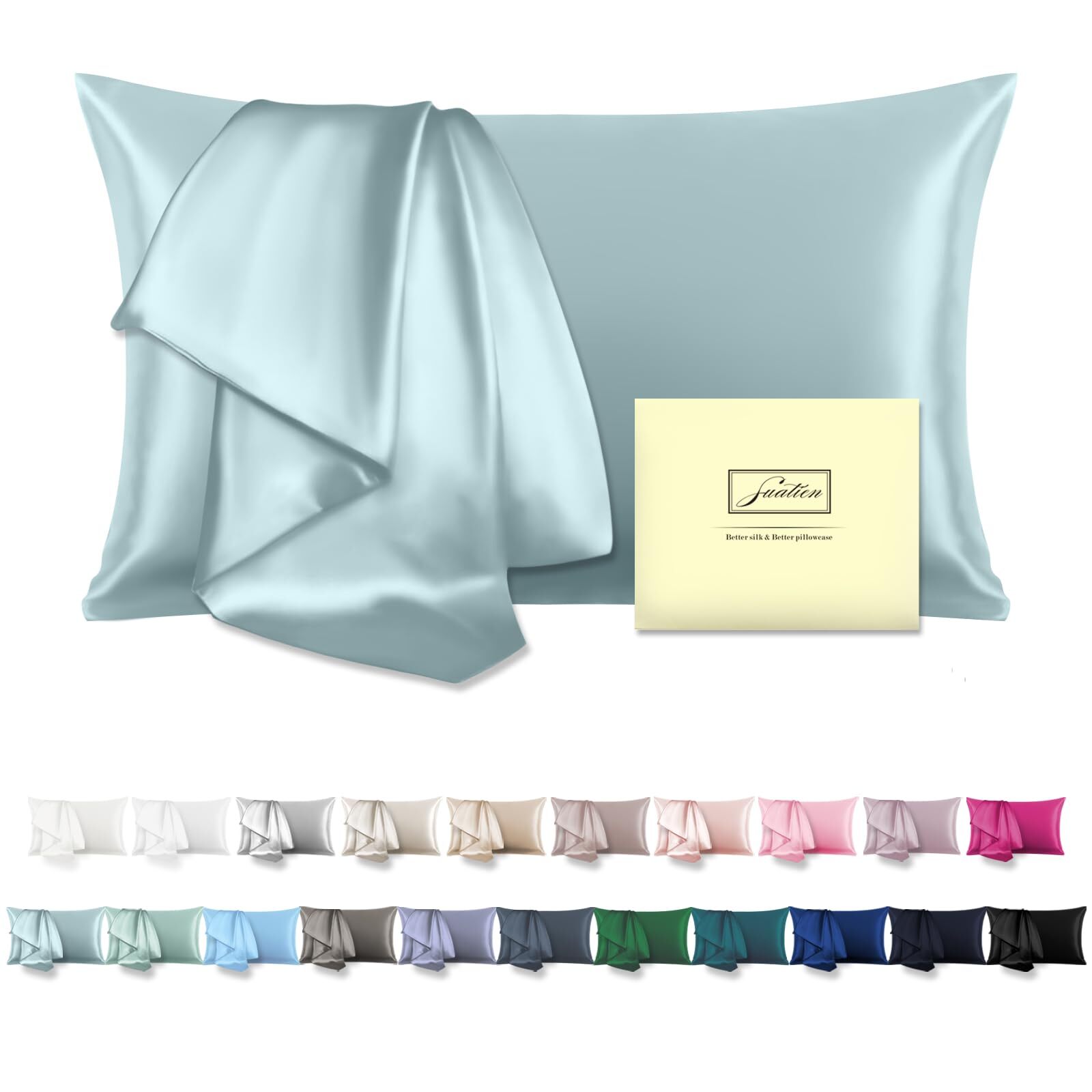 mulberry silk pillowcase for hair and skin standard size 20x 26 with hidden zi-image