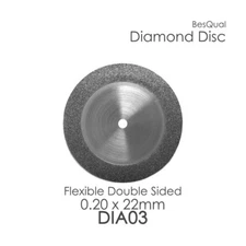 Dental Lab 6-Pack Diamond Disc #3 Double Sided 22mm x 0.20mm for porcelain 