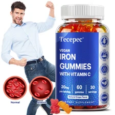 Iron Gummies - with Vitamin C - Energy and Immune Support Hemoglobin Production