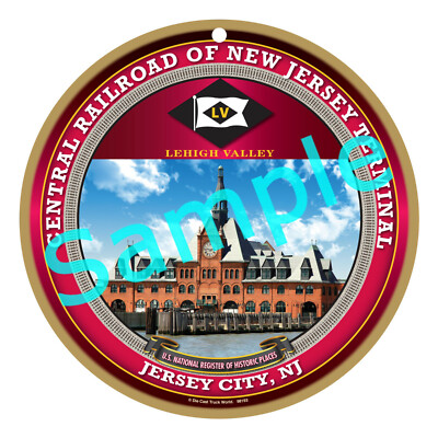 Lehigh Valley RR Logo Holz Plakette - Schild Jersey City Terminal