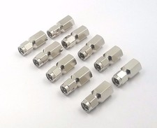 10pcs RF Adaptor FME Male to SMA Male Delrin Nickel Body Gold Pin Plating