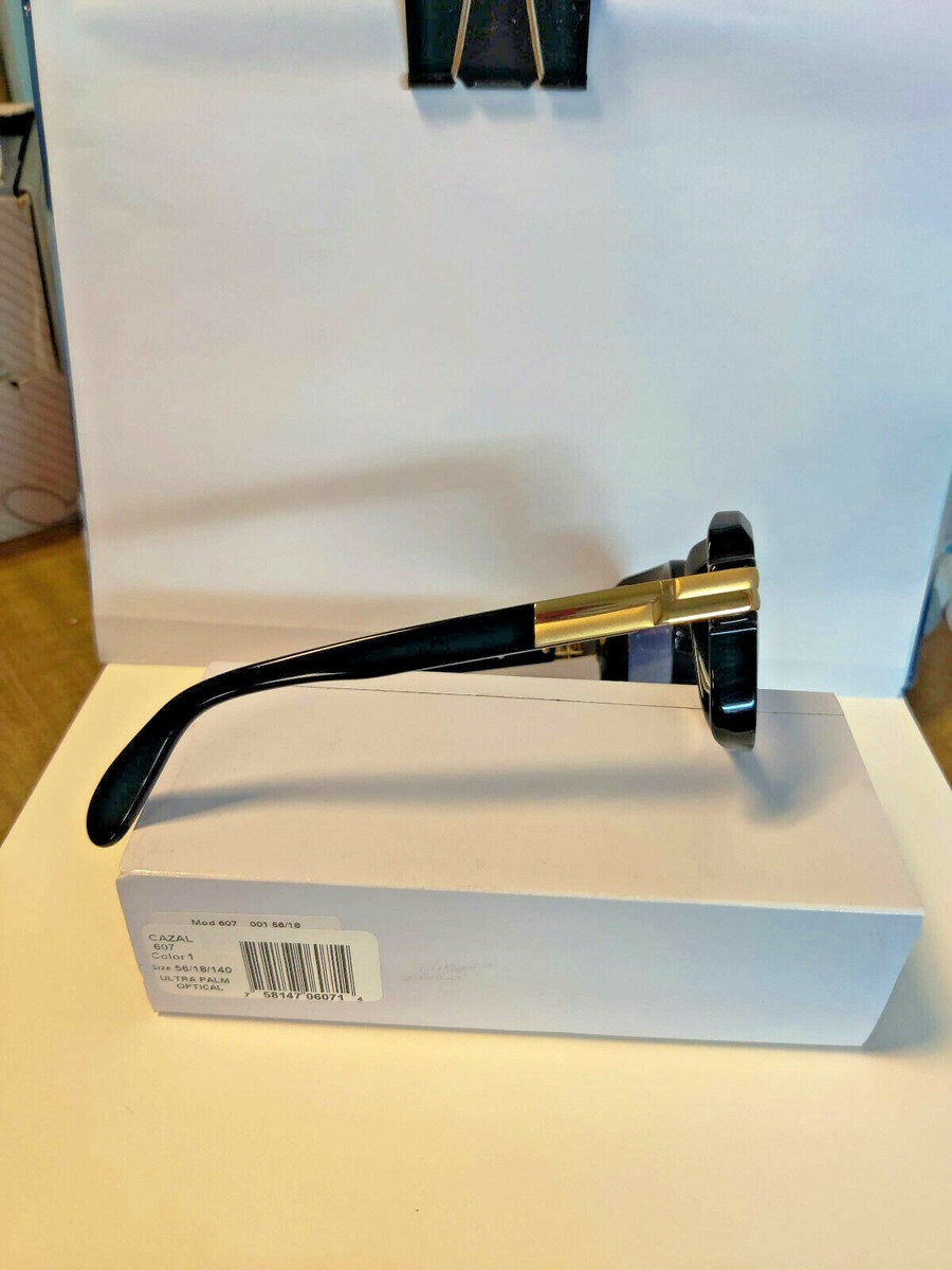 New Cazal 607 Sunglasses - M. 607 Col. 001 Black & Gold 56 