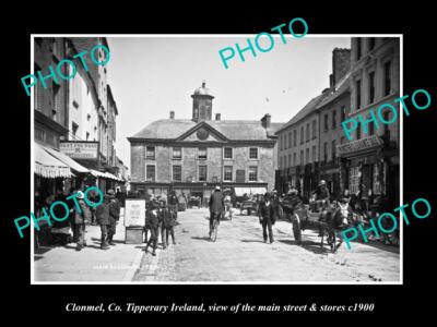 OLD 8x6 HISTORIC PHOTO OF CLONMEL TIPPERARY IRELAND MAIN ST & STORES c1900 2