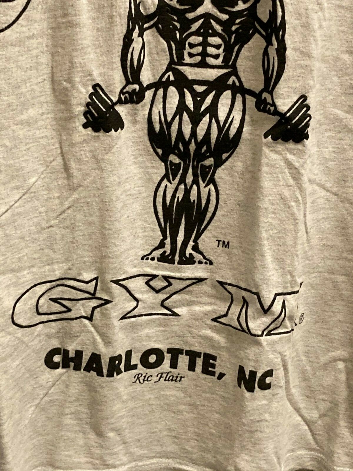 Rare Vintage Ric Flair Gold's Gym Charlotte NC shirt men medium NWA WWF