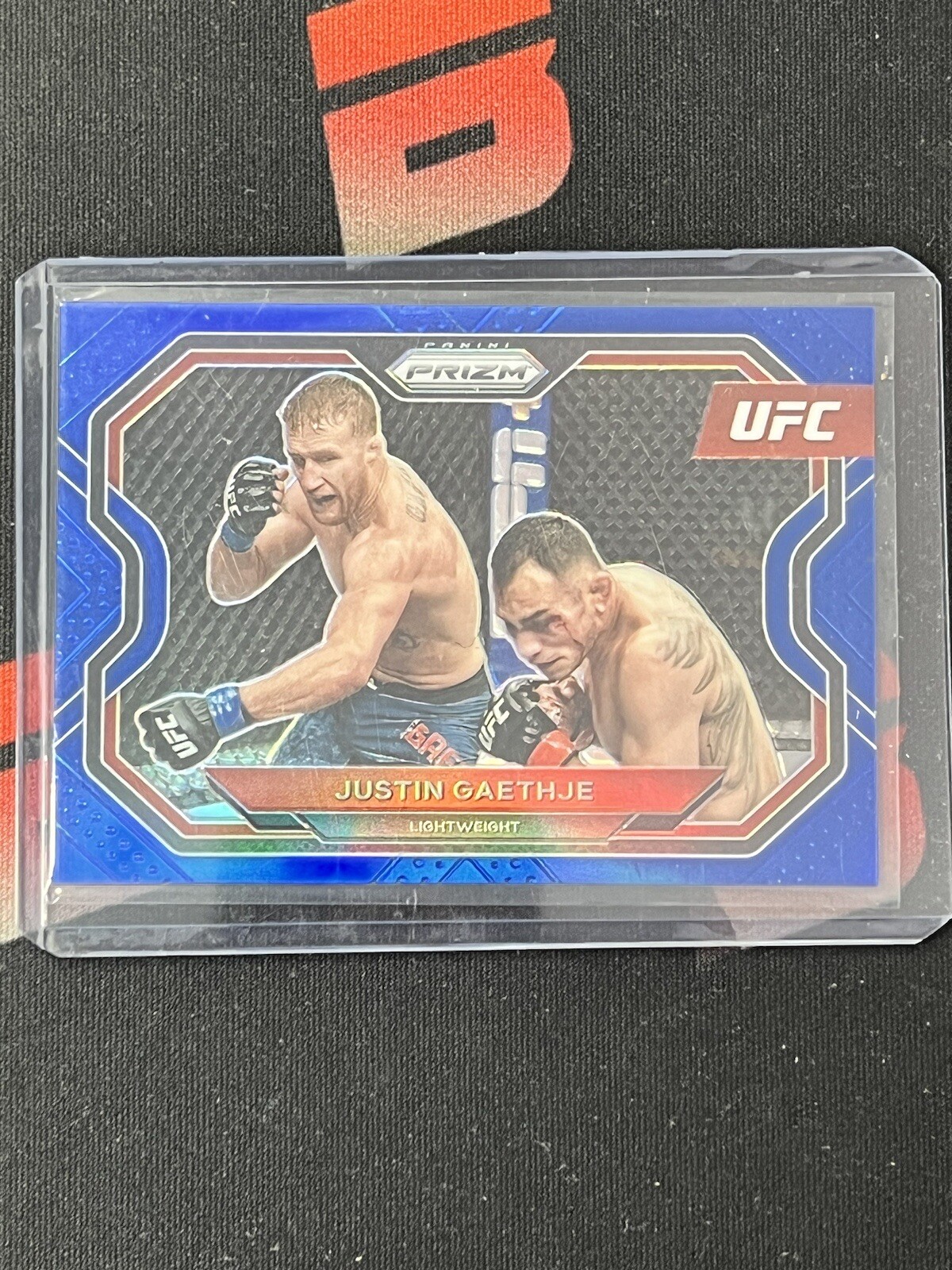 Justin Gaethje 2021 Panini Prizm UFC Blue Refractor Card 114/199 #141