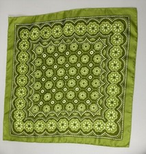 Vintage Green Floral Scarf 21 X 21 Made In Japan